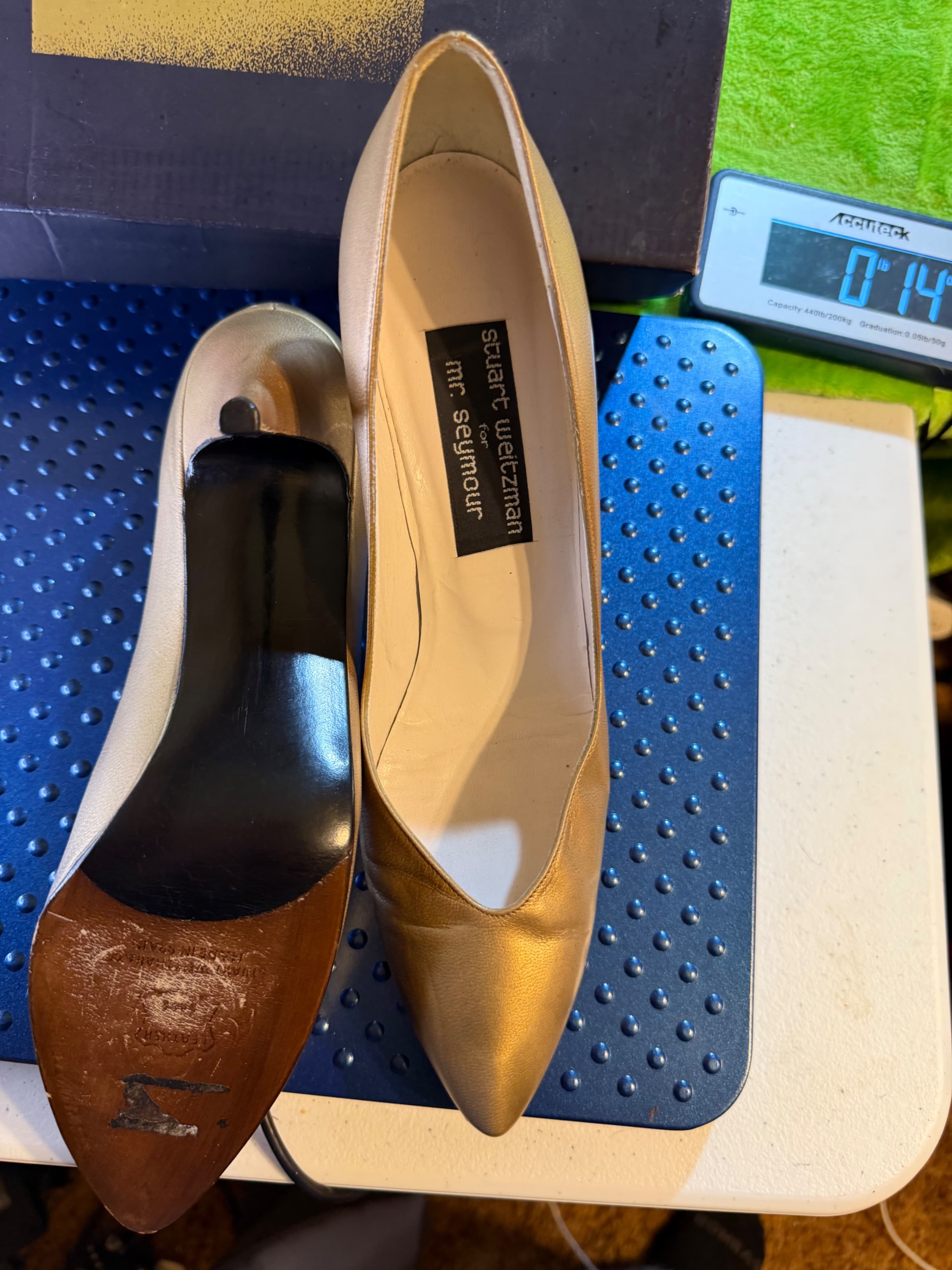 Vtg Stuart Weitzman Mr Seymour Gold Metallic Pump w/Box Sz 10 AAAA - Thumbnail 4