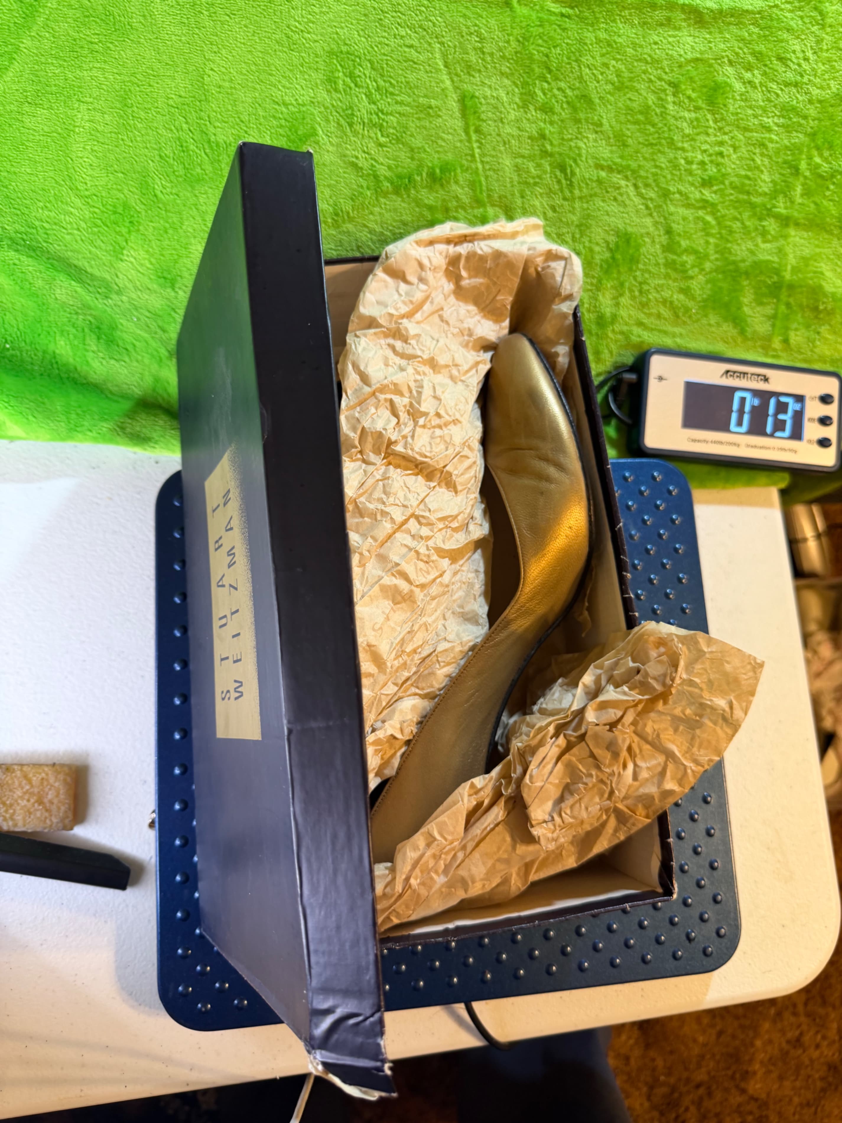 Vtg Stuart Weitzman Mr Seymour Gold Metallic Pump w/Box Sz 10 AAAA - Thumbnail 2