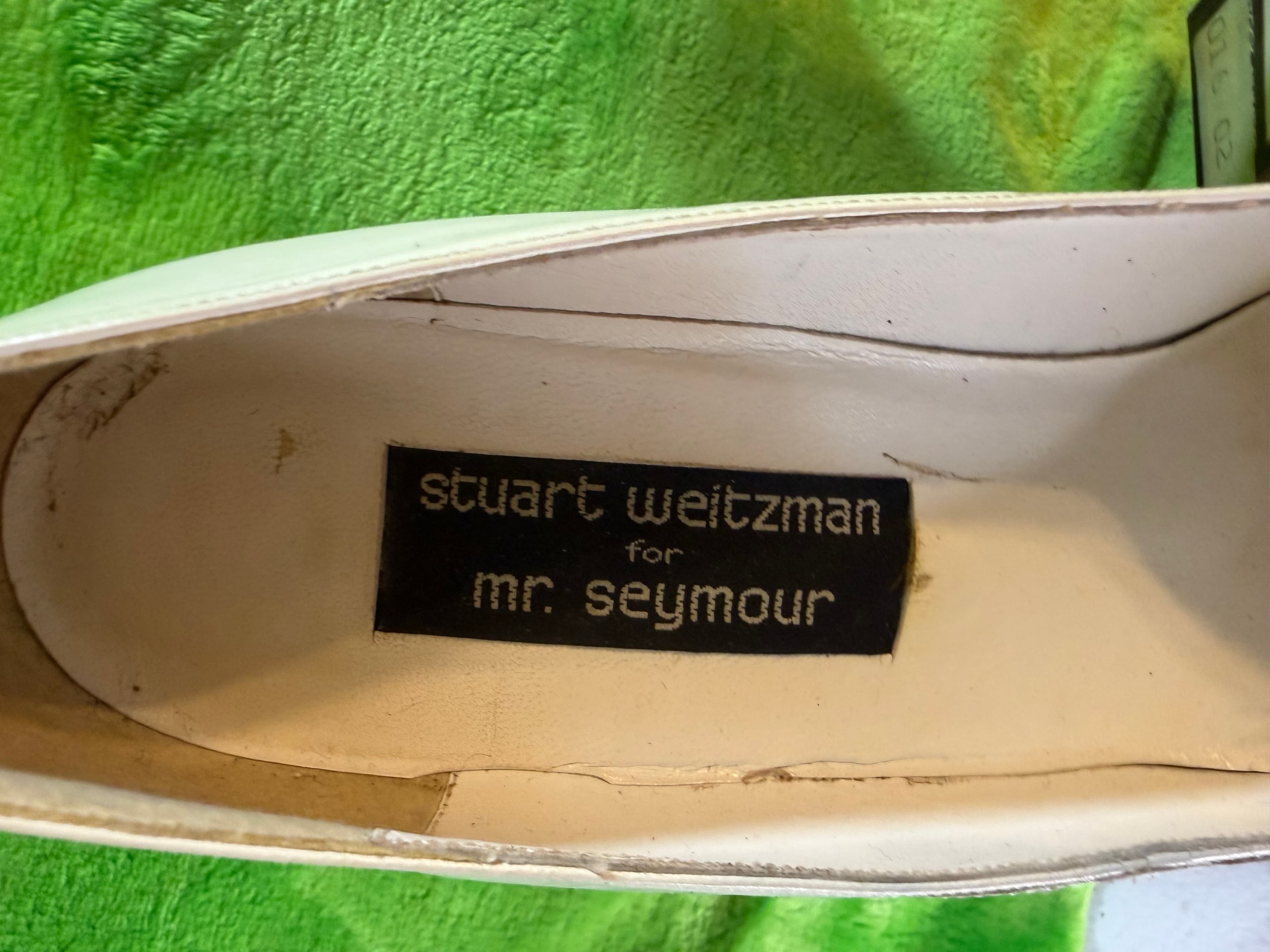 Vtg Stuart Weitzman Mr Seymour Ivory Embroidered Pump w/Box 9.5N - Thumbnail 3