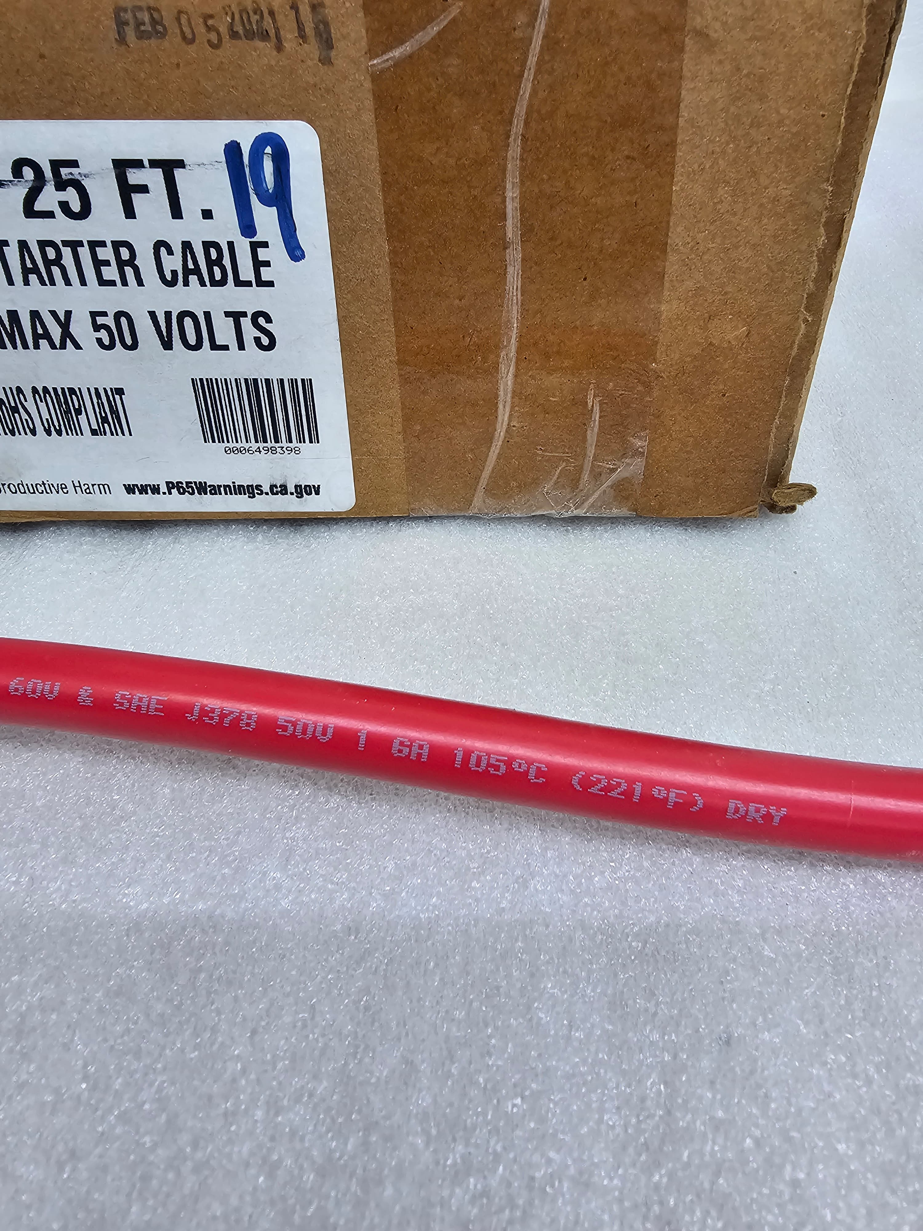 1 GA Red Starter Cable SAEJ1127 50 Volts - Thumbnail 3