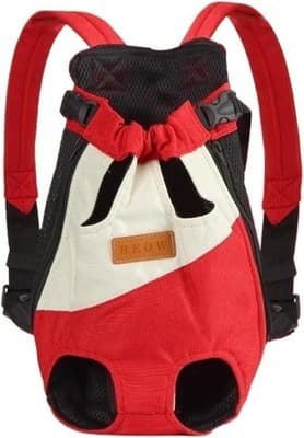Pet Carrier Backpack Red and White Adjustable Dog Carrier for Small Dogs - Thumbnail 3