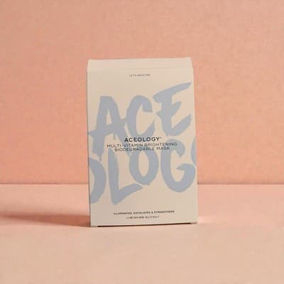 Aceology Multi-Vitamin Brightening Biodegradable Face Mask - 4 Pack