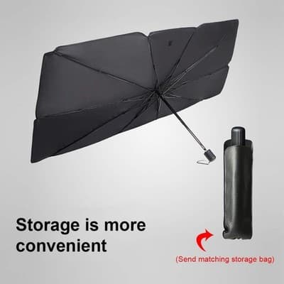 44 x 25 Car Windshield Sun Shade Umbrella — UV Heat Shield, Foldable Reflector - Thumbnail 4