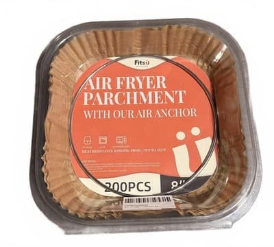 FitsU Air Fryer Parchment Paper with Air Anchor 8 Inch 200 PCS - Thumbnail 2