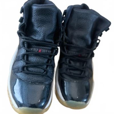 Air Jordan 11 Retro Kids Sneakers Black White Size 6.5Y Patent Leather Classic - Thumbnail 8