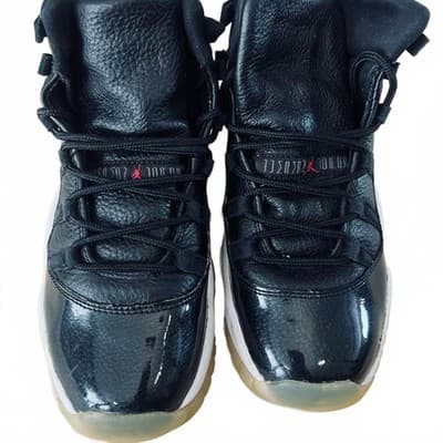 Air Jordan 11 Retro Kids Sneakers Black White Size 6.5Y Patent Leather Classic - Thumbnail 6