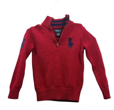 Polo Ralph Lauren Boys Red Quarter-Zip Sweater Size 6 - Thumbnail 5
