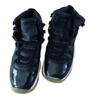 Air Jordan 11 Retro Kids Sneakers Black White Size 6.5Y Patent Leather Classic - Thumbnail 4