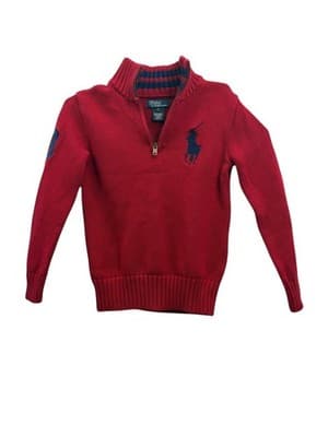 Polo Ralph Lauren Boys Red Quarter-Zip Sweater Size 6 - Thumbnail 7