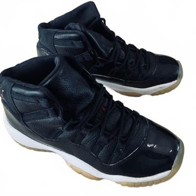 Air Jordan 11 Retro Kids Sneakers Black White Size 6.5Y Patent Leather Classic - Thumbnail 2