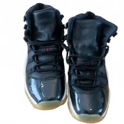 Air Jordan 11 Retro Kids Sneakers Black White Size 6.5Y Patent Leather Classic - Thumbnail 9