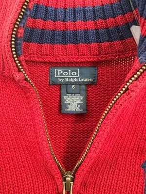 Polo Ralph Lauren Boys Red Quarter-Zip Sweater Size 6 - Thumbnail 3