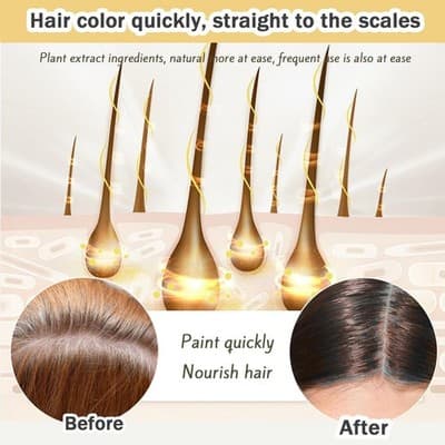 Nova Hair Dye Shampoo 3-in-1 Gray Coverage Men & Women Black - Thumbnail 3