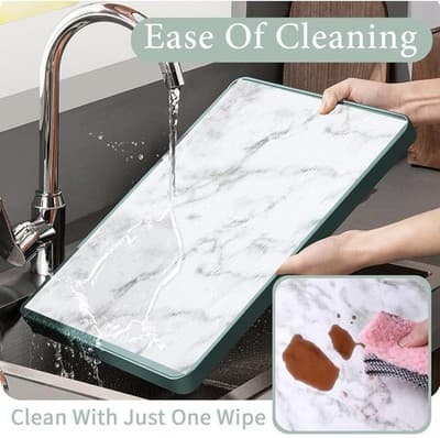 Marble Pattern Kitchen Countertop and Drawer Liners, Easy-Cut, No Glue, White - Thumbnail 7