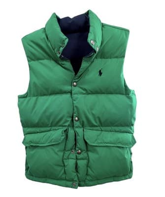 Polo Reversible Puffer Vest Navy Green Sz M;10-12 - Thumbnail 4