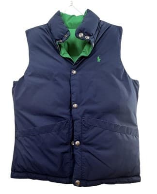 Polo Reversible Puffer Vest Navy Green Sz M;10-12 - Thumbnail 3