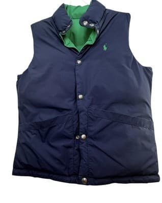 Polo Reversible Puffer Vest Navy Green Sz M;10-12 - Thumbnail 8