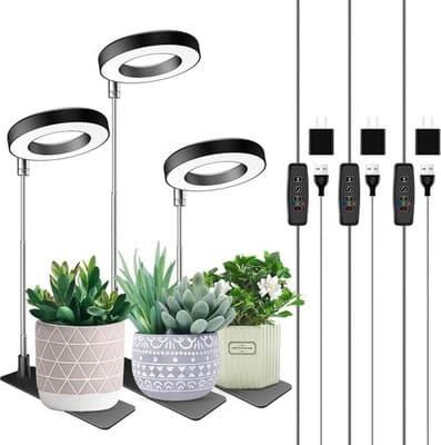 One Indoor Plant Grow Light Halo LED Adjustable Timer 10 Brightness Levels - Thumbnail 4