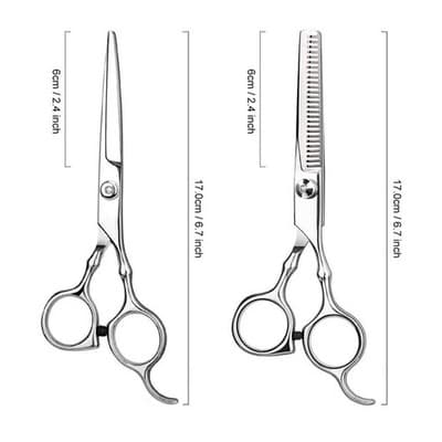 Professional Hair Cutting Scissors and Thinning Shears Set with Case - Thumbnail 2