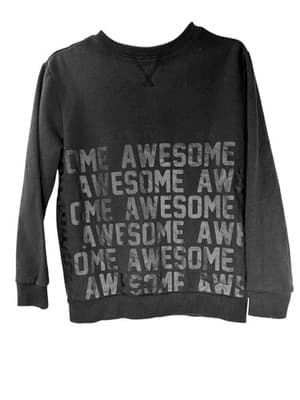 Crazy 8 Kids Graphic Sweatshirt "AWESOME" Print, Black, Size 7-8