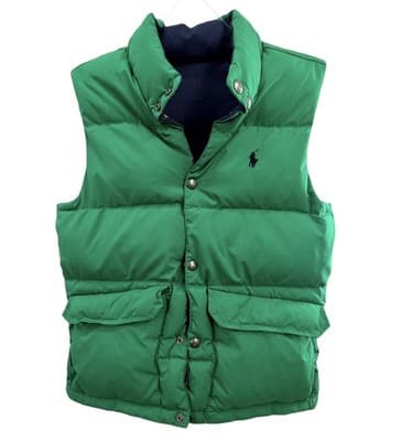 Polo Reversible Puffer Vest Navy Green Sz M;10-12 - Thumbnail 5