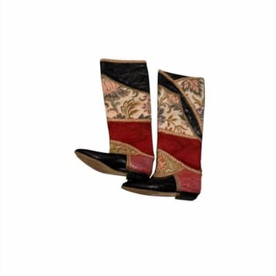 Raffaele Giardini Patchwork Leather Boots Vintage Designer Pointed Toe Statement - Thumbnail 6