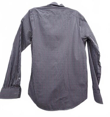 Michael Kors Mens Slim Fit Travel Stretch Gingham Shirt Burgundy - Thumbnail 4