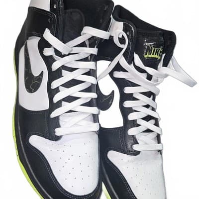 Nike Dunk High Black White Volt mens Size 11.5 - Thumbnail 7
