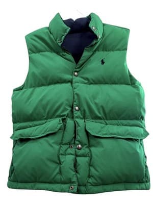 Polo Reversible Puffer Vest Navy Green Sz M;10-12 - Thumbnail 6
