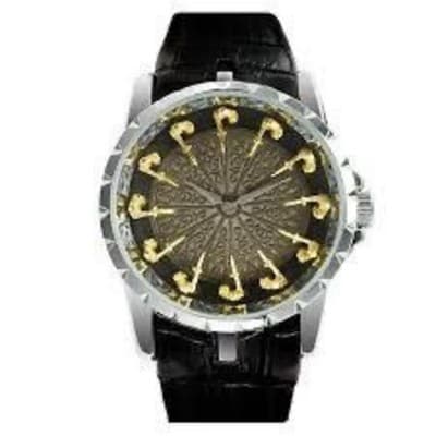 Black Gold Statement Watch | Bold Dial | Everyday Flex Piece