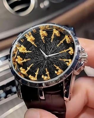 Black Gold Statement Watch | Bold Dial | Everyday Flex Piece - Thumbnail 5