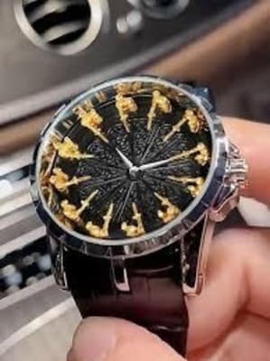 Black Gold Statement Watch | Bold Dial | Everyday Flex Piece - Thumbnail 2