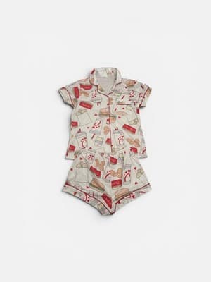 Custom Chick-fil-A Inspired Pajama Set Cream Size Small Cute - Thumbnail 3