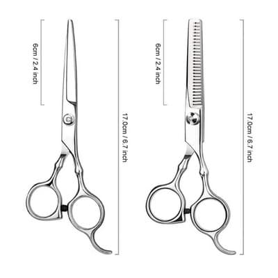 Pro Barber Scissors Set Home Haircuts Kids Men Women Sharp Stainless - Thumbnail 2