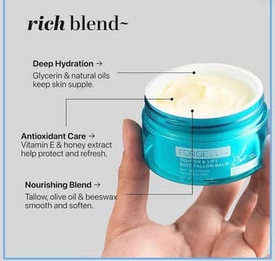 Forge Tallow Balm Grass-Fed Beef Tallow Natural Skin Moisturizer - Thumbnail 3