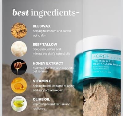 Forge Tallow Balm Grass-Fed Beef Tallow Natural Skin Moisturizer - Thumbnail 2