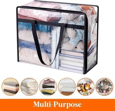 3-Clear PVC Storage Bag — Quilts Blankets Clothes - Thumbnail 3