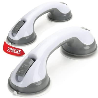 12 Inch Suction Grab Bar 2 Pack No Drill Shower Safety Handle Non Slip Grip - Thumbnail 6