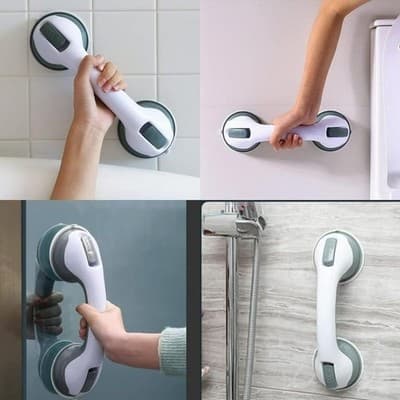 12 Inch Suction Grab Bar 2 Pack No Drill Shower Safety Handle Non Slip Grip