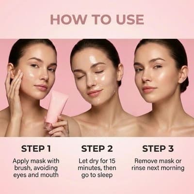 QUIA Collagen Night Wrapping Mask Hydrating Skin Care 75 ml Pink - Thumbnail 4