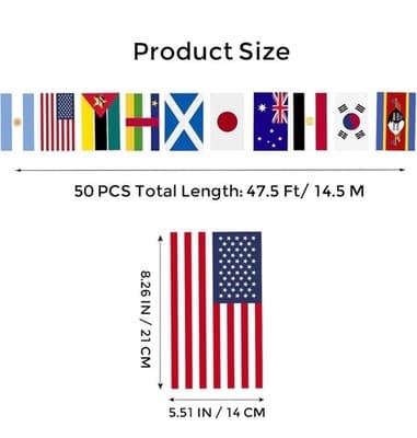 Global Vibe Flag Banner — 47.5 FT Instant Atmosphere