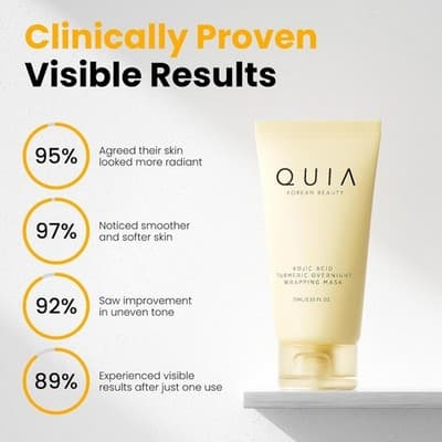 QUIA Kojic Acid Turmeric Overnight Wrapping Mask 75ml Brightening Skincare - Thumbnail 2