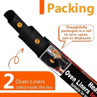 Oven Liner 2-Pack | 17" x 25" | Non-Stick, Heavy Duty, BPA & PFOA Free - Thumbnail 2