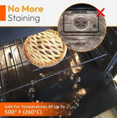 Oven Liner 2-Pack | 17" x 25" | Non-Stick, Heavy Duty, BPA & PFOA Free - Thumbnail 6