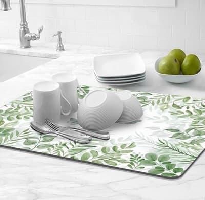 LOKHOM Spring Bloom Dish Drying Mat – Super Absorbent - Thumbnail 6