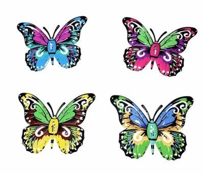 Colorful Decorative Butterfly Wall Art Set of 4 - Thumbnail 2