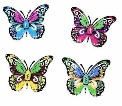 Colorful Decorative Butterfly Wall Art Set of 4 - Thumbnail 3
