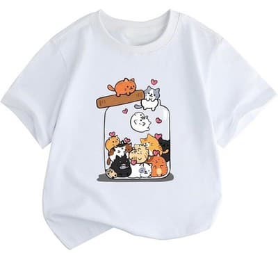 Cute Cat Graphic Tee (5–6Y) — Soft, Fun, Everyday Easy - Thumbnail 2