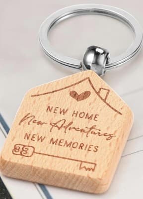 New Home Wooden House Keychain Bulk 20pc Realtor Closing Gift - Thumbnail 4