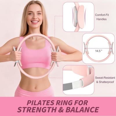 Resistance Bands & Pilates Ball Set - Multi-Level Strength Training Kit - Thumbnail 5